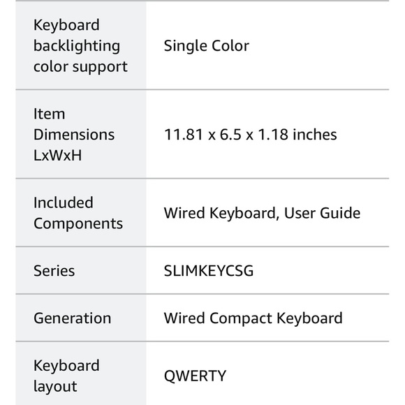 COMPACT USB WIRED KEYBOARD For Mac and PC - Picture 9 of 9